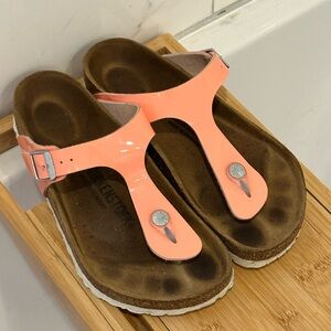 irkenstock Gizeh Patent Coral Peach Size U.S. 6.5 / 37 Euro